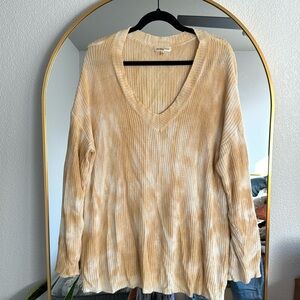 Mustard Tiedye Light Knit Sweater SZ L